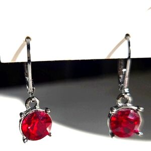 Gloria Vanderbilt Red Crystal Drop Earrings